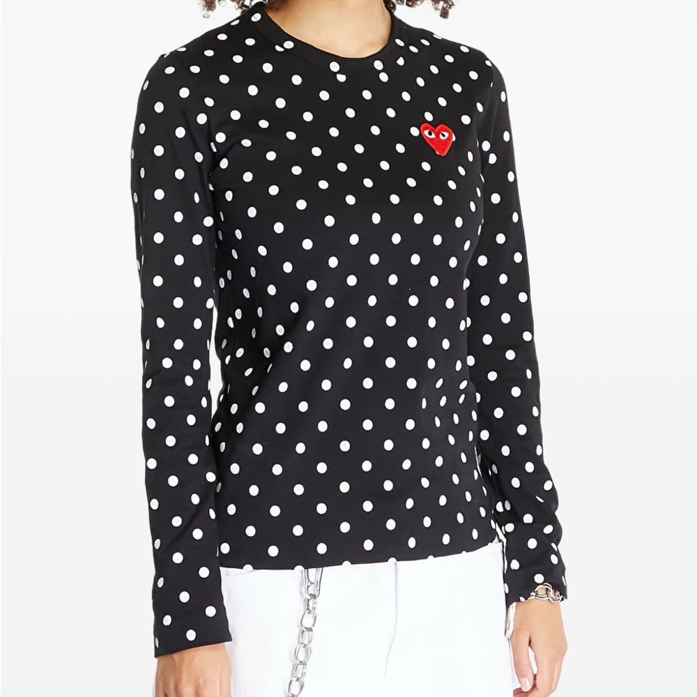 Comme des Garcons Navy Long Sleeve with White Dots
